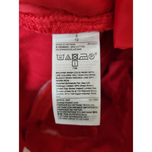Gap Signature Skinny Ankle Pants Women's 8 Red Cotton Stretch - Picture 7 of 8